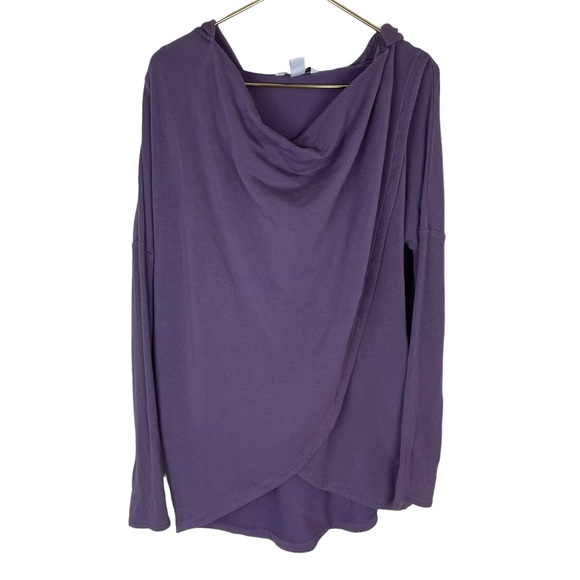 Athleta Purana Purple Violet Wrap Tunic Soft Sweatshirt Hoodie - Picture 2 of 16